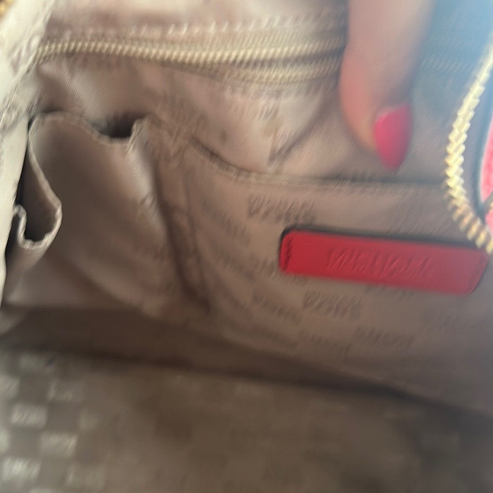 Michael Kors Red and Brown Hobo Bag with Signature Monogram - Picture 4 of 4